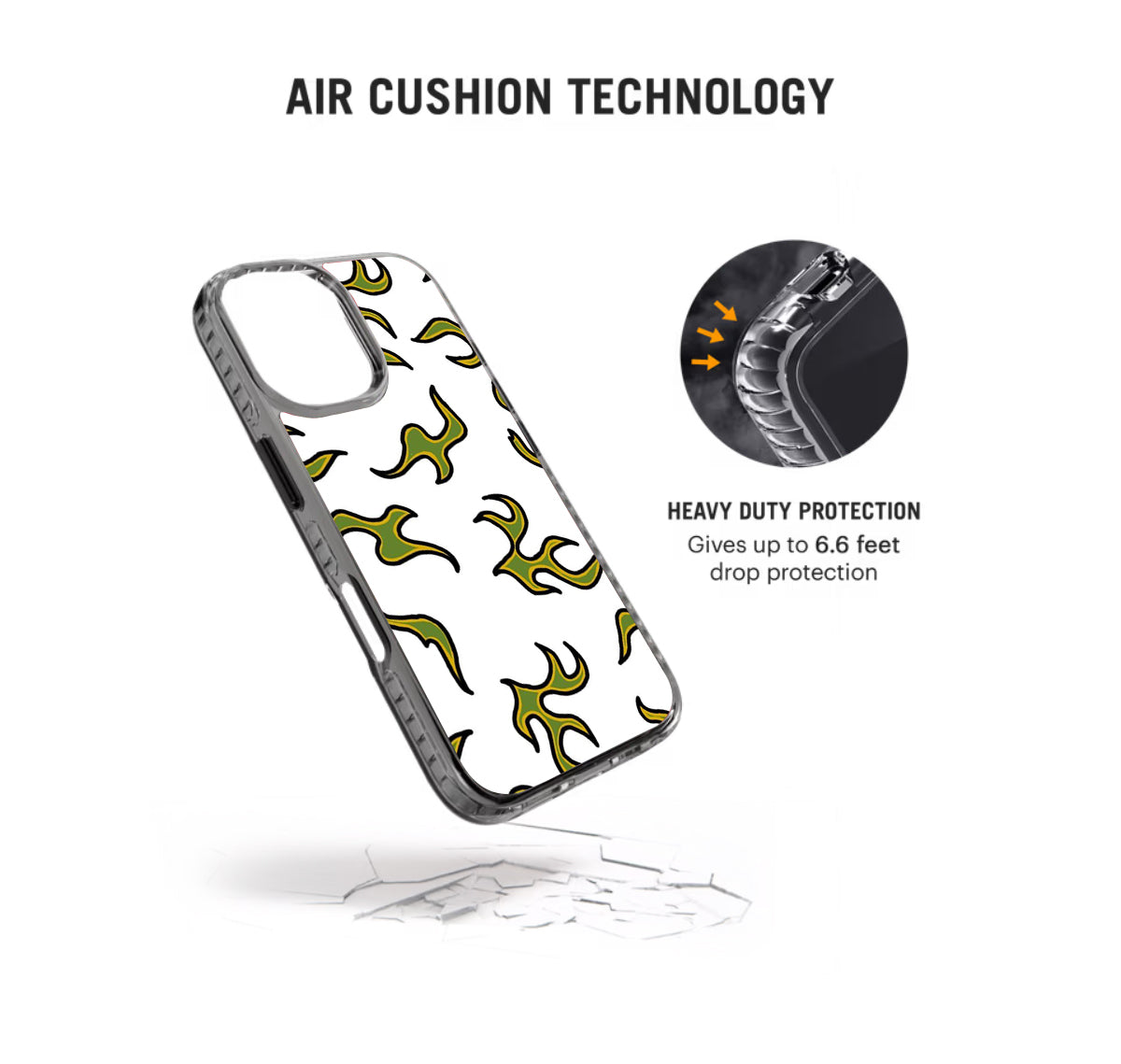 Green Flames Pattern Stride 2.0 Phone Case Cover