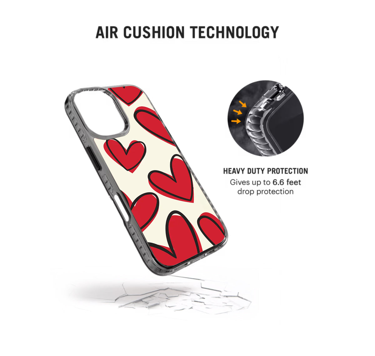 Hearts Sketch Pattern Stride 2.0 Phone Case Cover