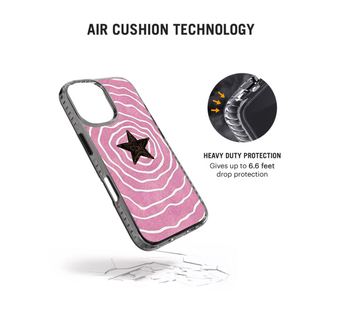 Pink Star Spiral Pattern Stride 2.0 Phone Case Cover